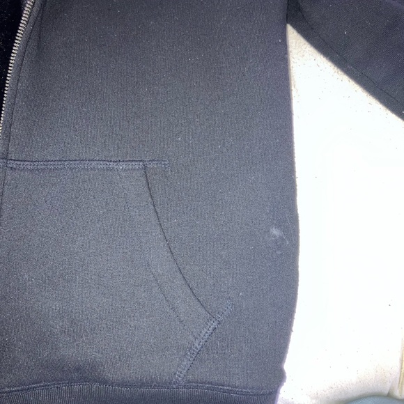 Furry PINK Victoria's Secret Black hoodie with Heart Accent - Picture 5 of 9